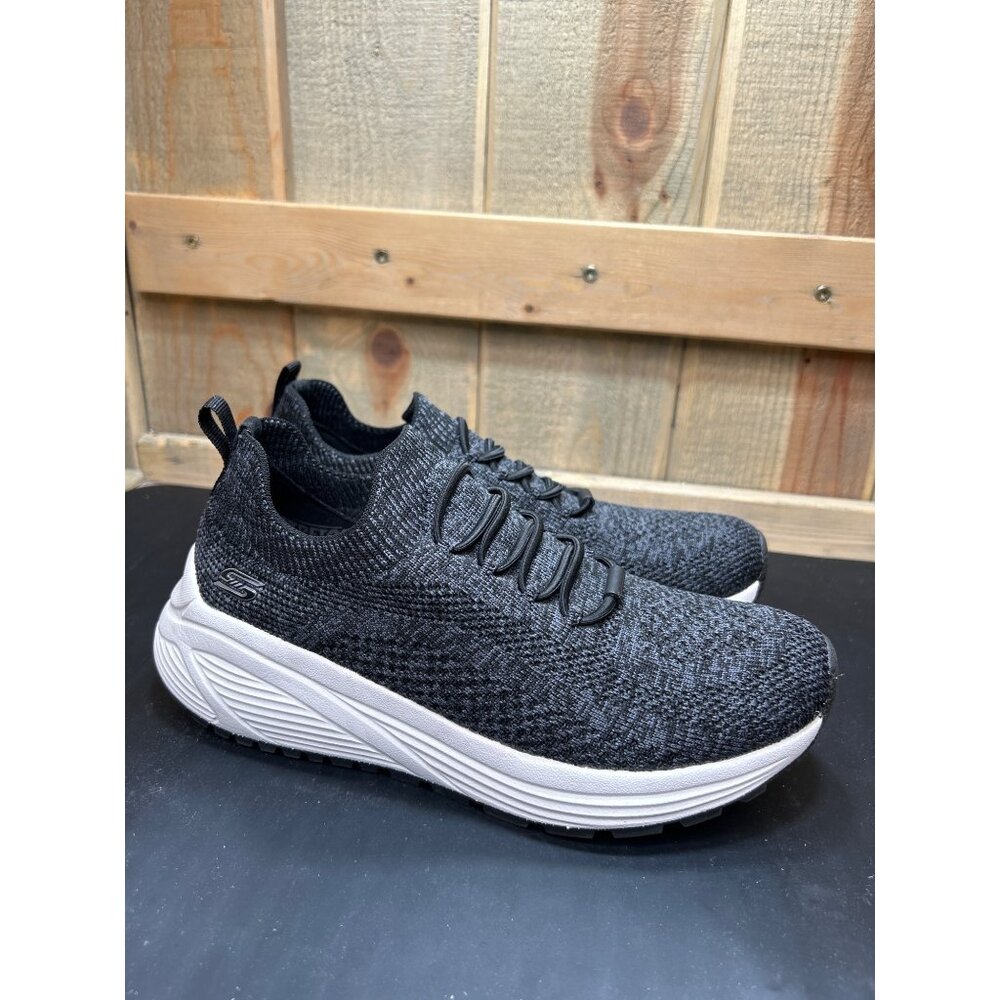 Skechers Womens Memory Foam Slip-On Sneakers Size 7.5 Black/Gray Stretch Fit